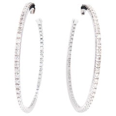 Boon 3-inch Skinny Diamond Inside Outside 18K Gold Hoops