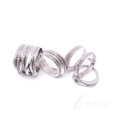Boon Disseggt 2-Row Diamond 18K White Gold Signature Band Ring