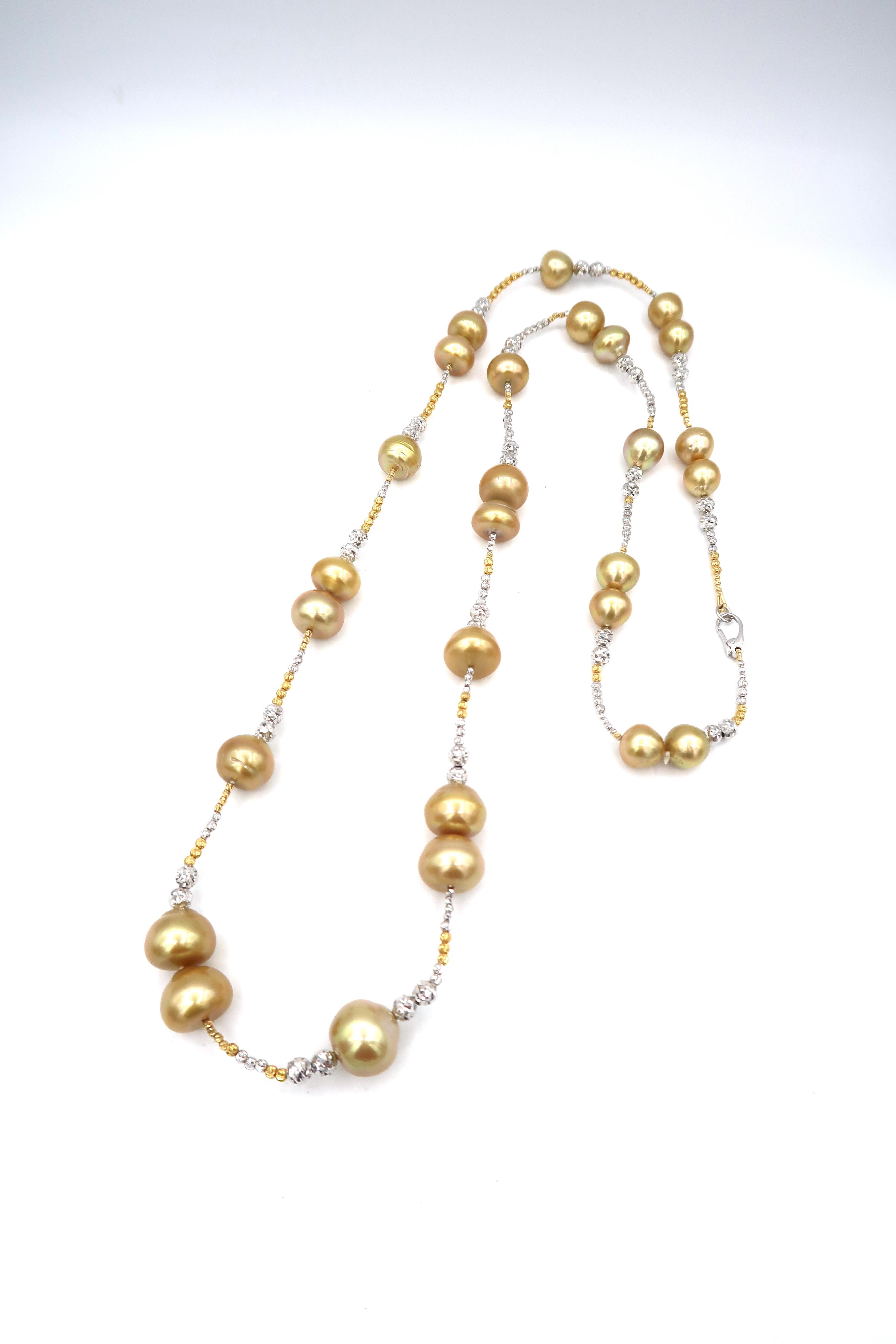 BOON Long Strand Gold South Sea Pearl Necklace

Length: 34.75