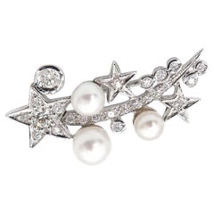 BOON Moving Across the Starry Pearly Sky Diamond 18k Gold Left Ear Cuff Earring