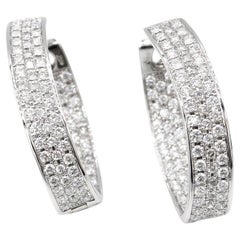 Boon Signature Diamond Twisted Hoops in 18K White Gold