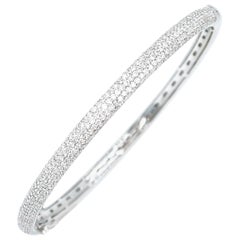BOON Simple 4.5mm Wide White Diamond 18K White Gold Slim Thin Bangle