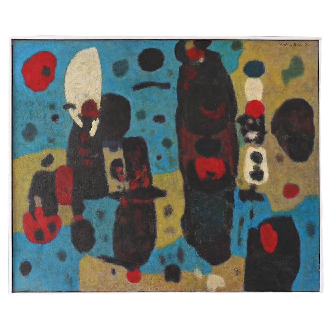 Abstrakte Kunst, Ölgemälde, BOON Willem (1902-1982) im Angebot