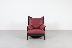 Poltrona in pelle marrone postmoderna attribuita a Boonzaaijer & Mazairac, 1983