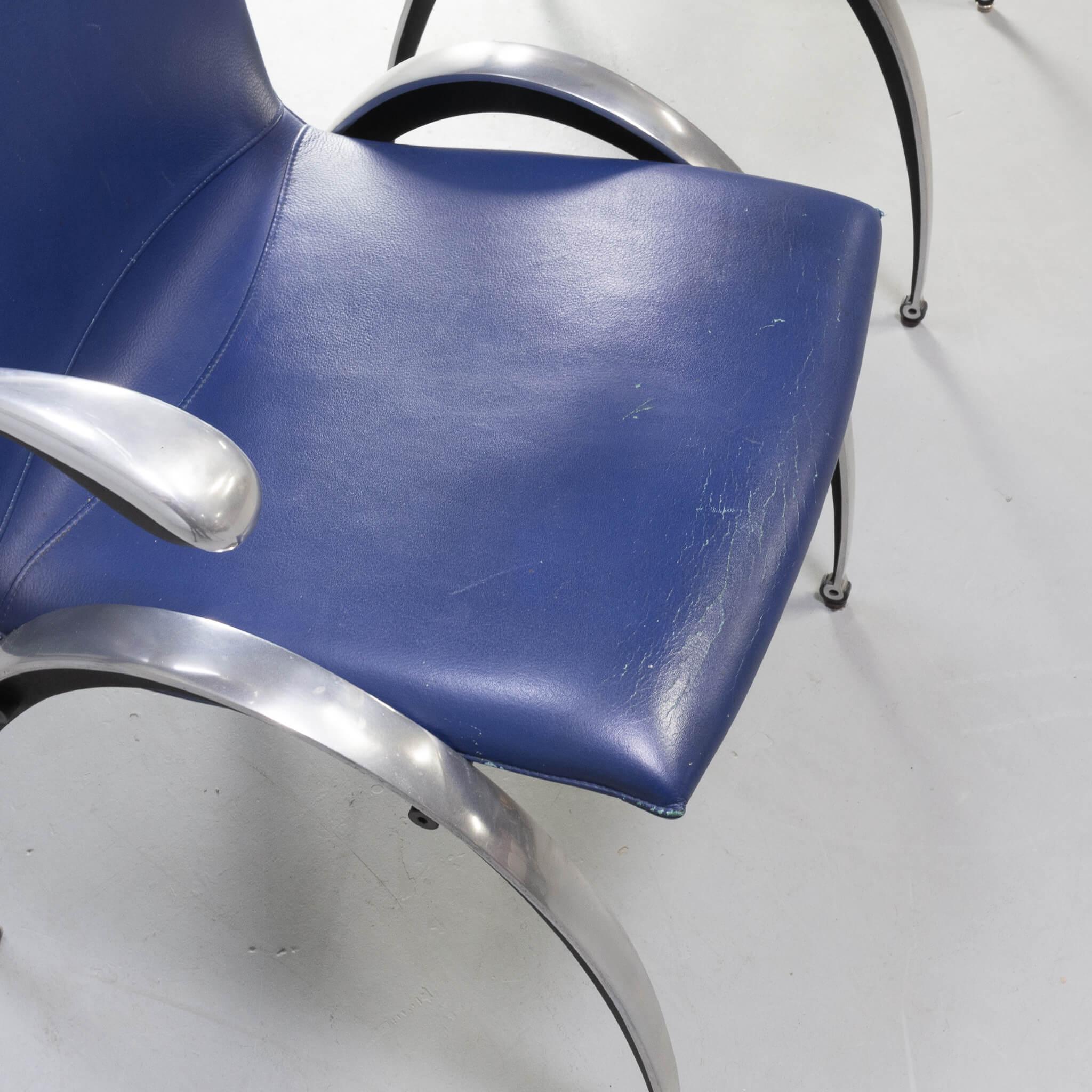 Metal Boonzaaijer & Mazairac ‘totus sm10’ dining chairs for Hennie de Jong set/4