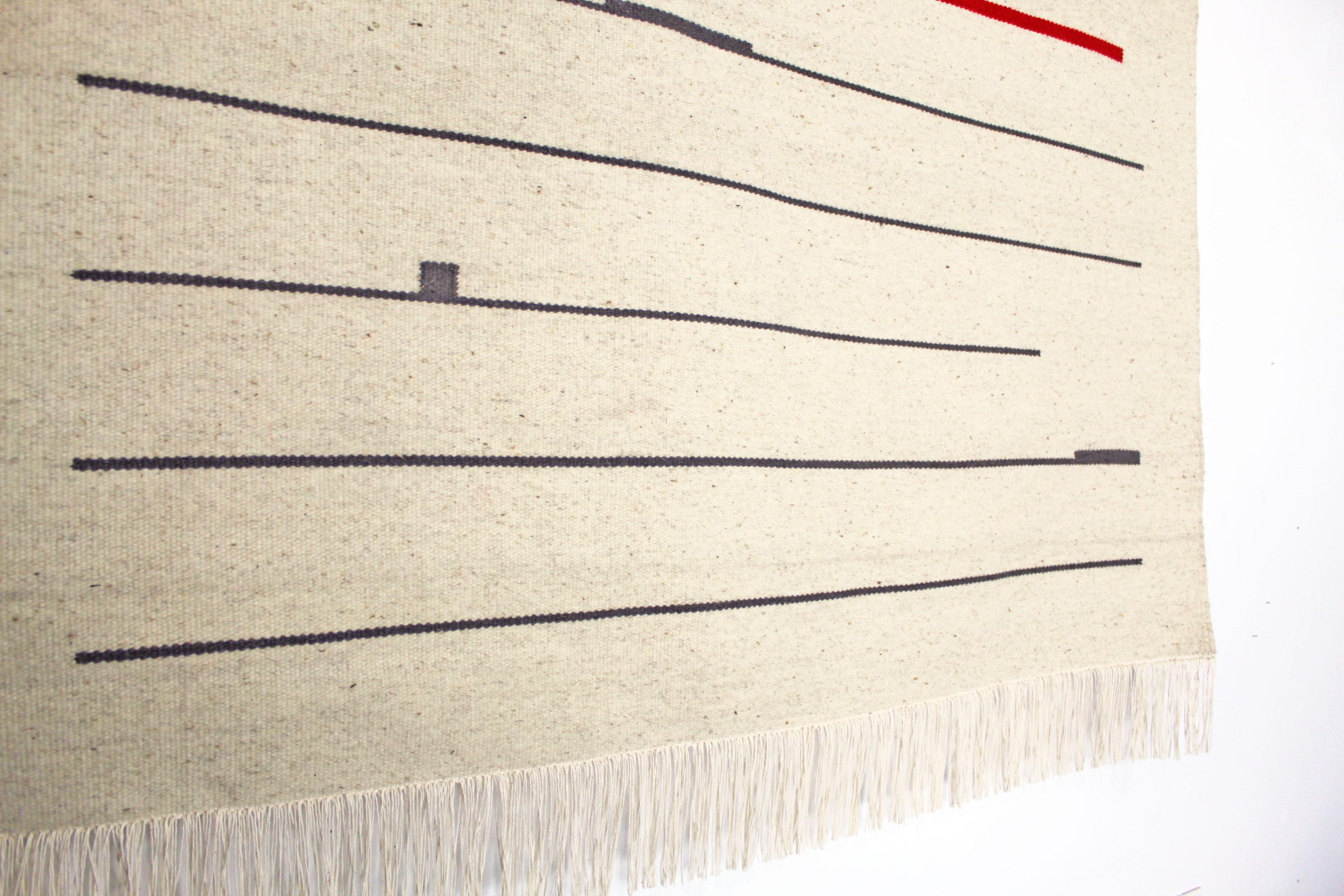 Modern Boos Wool Tapestry, Contemporary Wall Hanging, Naturally Dyed and Handwoven For Sale