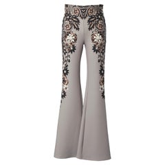 Graue und bedruckte Hose Gai Mattiolo Love to Love im Stiefelschliff