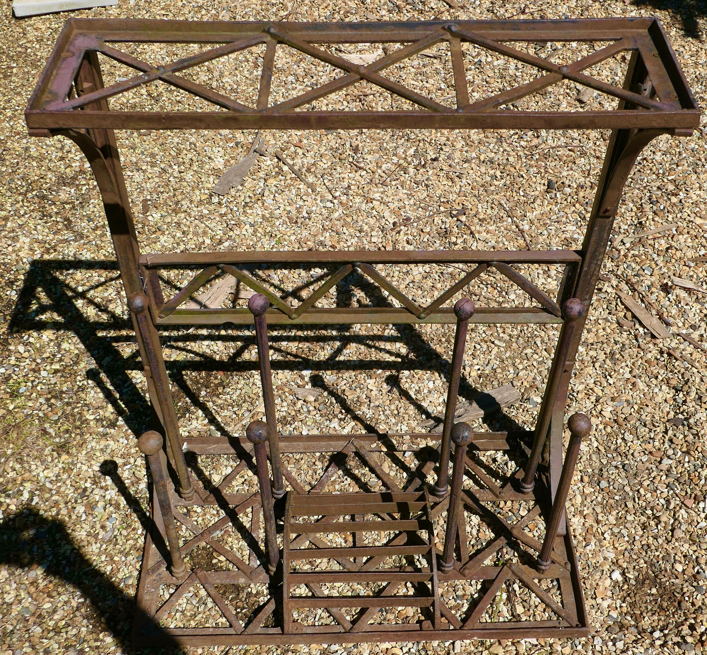 Country Boot Scraper and Boot Rack in Cast Iron  A Good Sturdy Boot Rack   For Sale