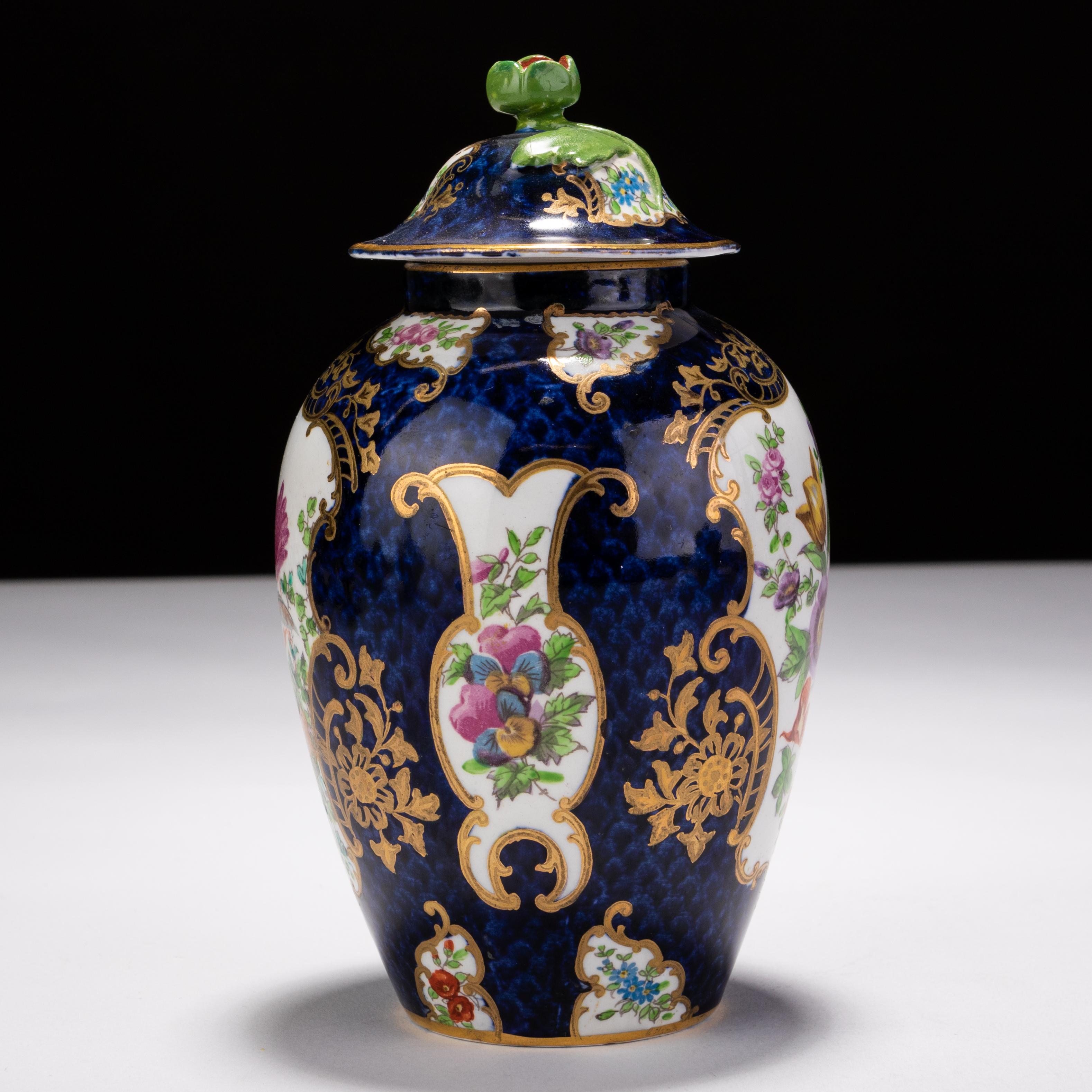 Booths Asiatic Pheasant Cobalt English Porcelain Lidded Vase 19th Century  In Good Condition In Nottingham, GB