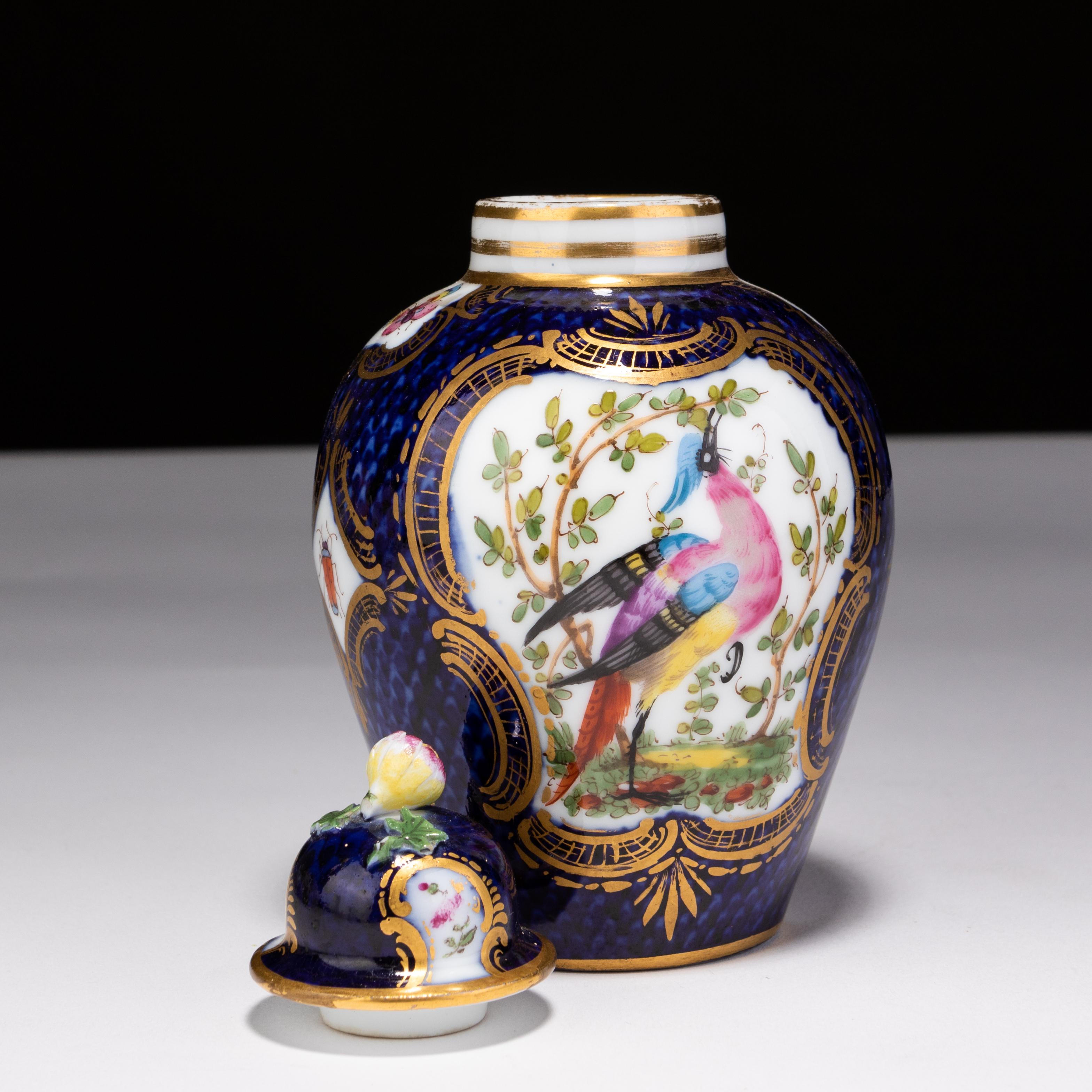 Booths Asiatic Pheasant Cobalt English Porcelain Lidded Vase 19th Century  For Sale 1