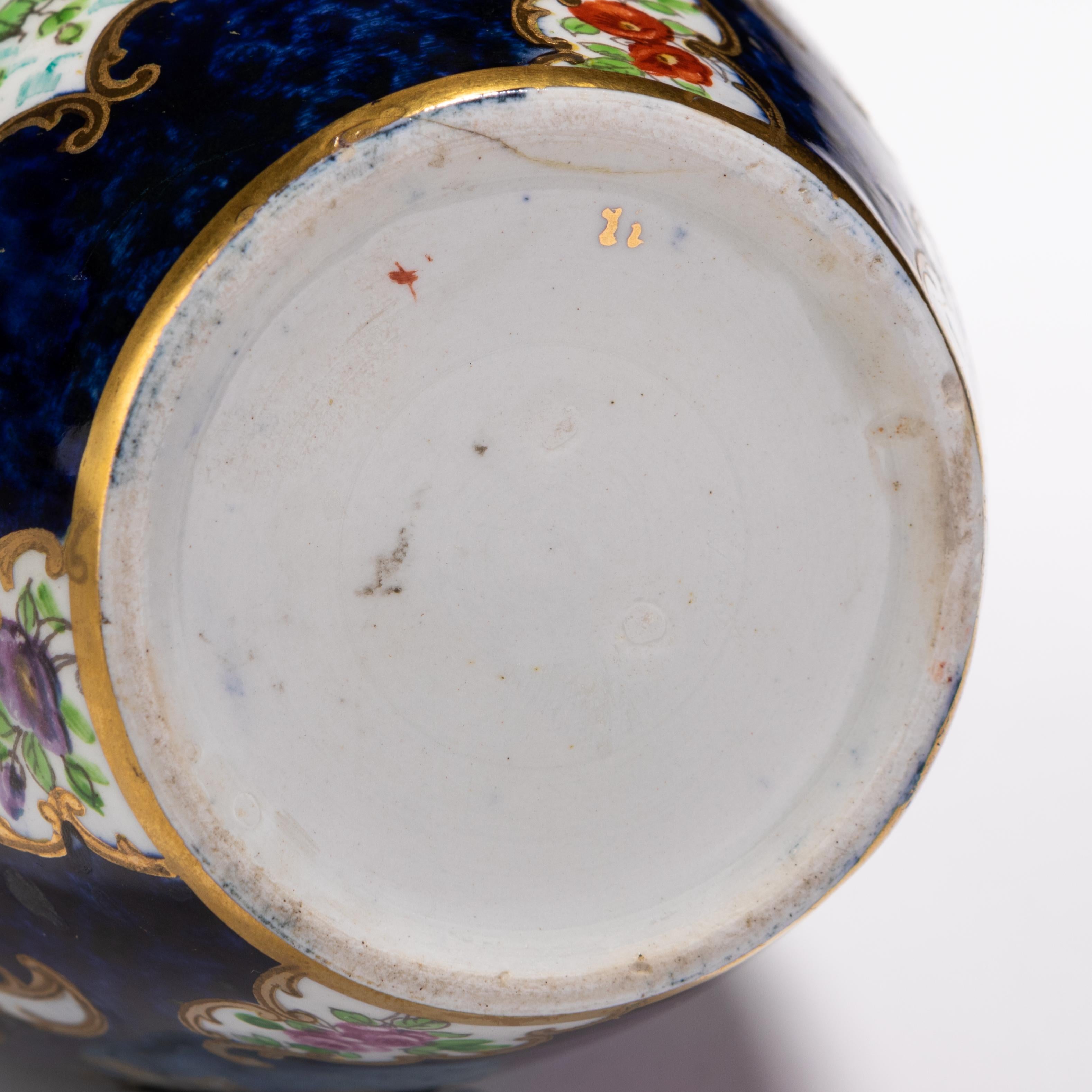 Booths Asiatic Pheasant Cobalt English Porcelain Lidded Vase 19th Century  2