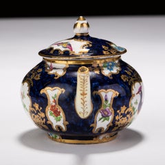 Booths Asiatic Pheasant Cobalt English Porcelain Teapot 19th Century