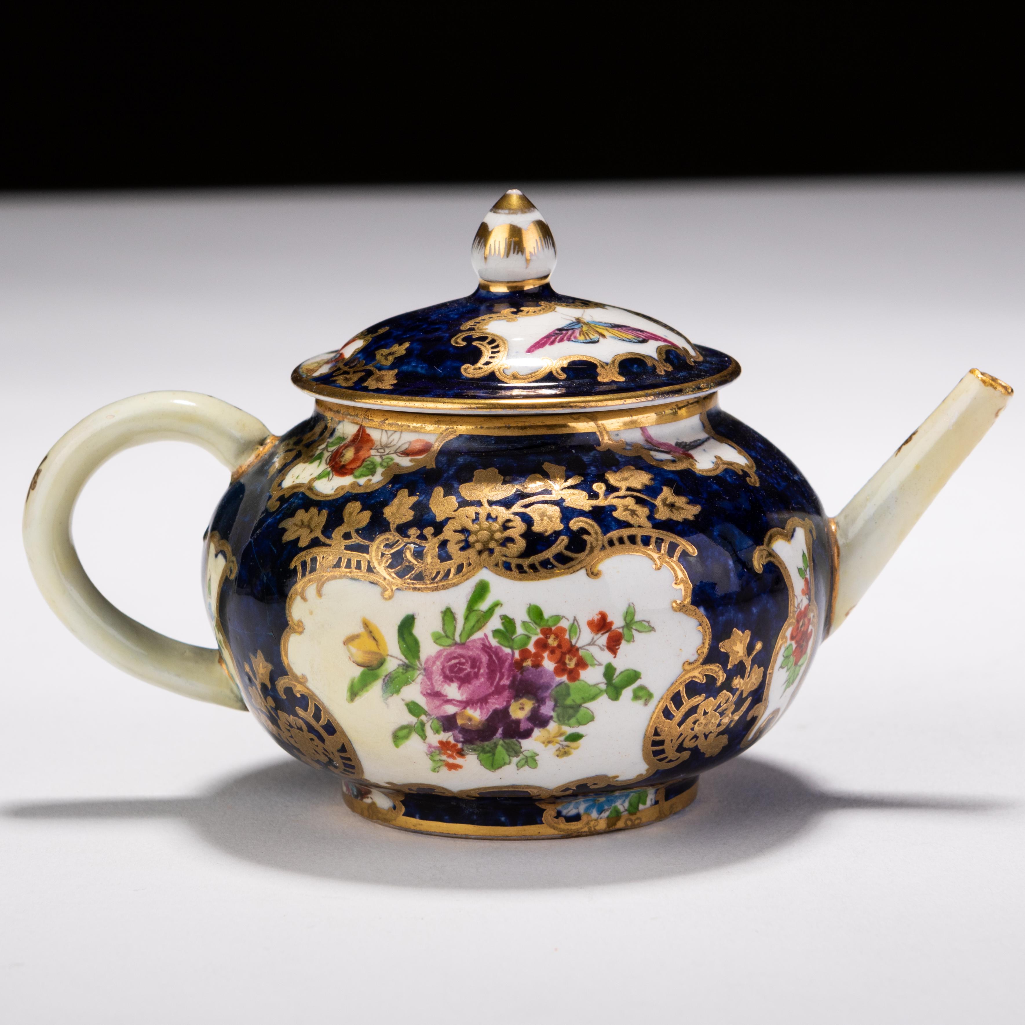 Booths Asiatic Pheasant Cobalt English Porcelain Teapot 19th Century  2