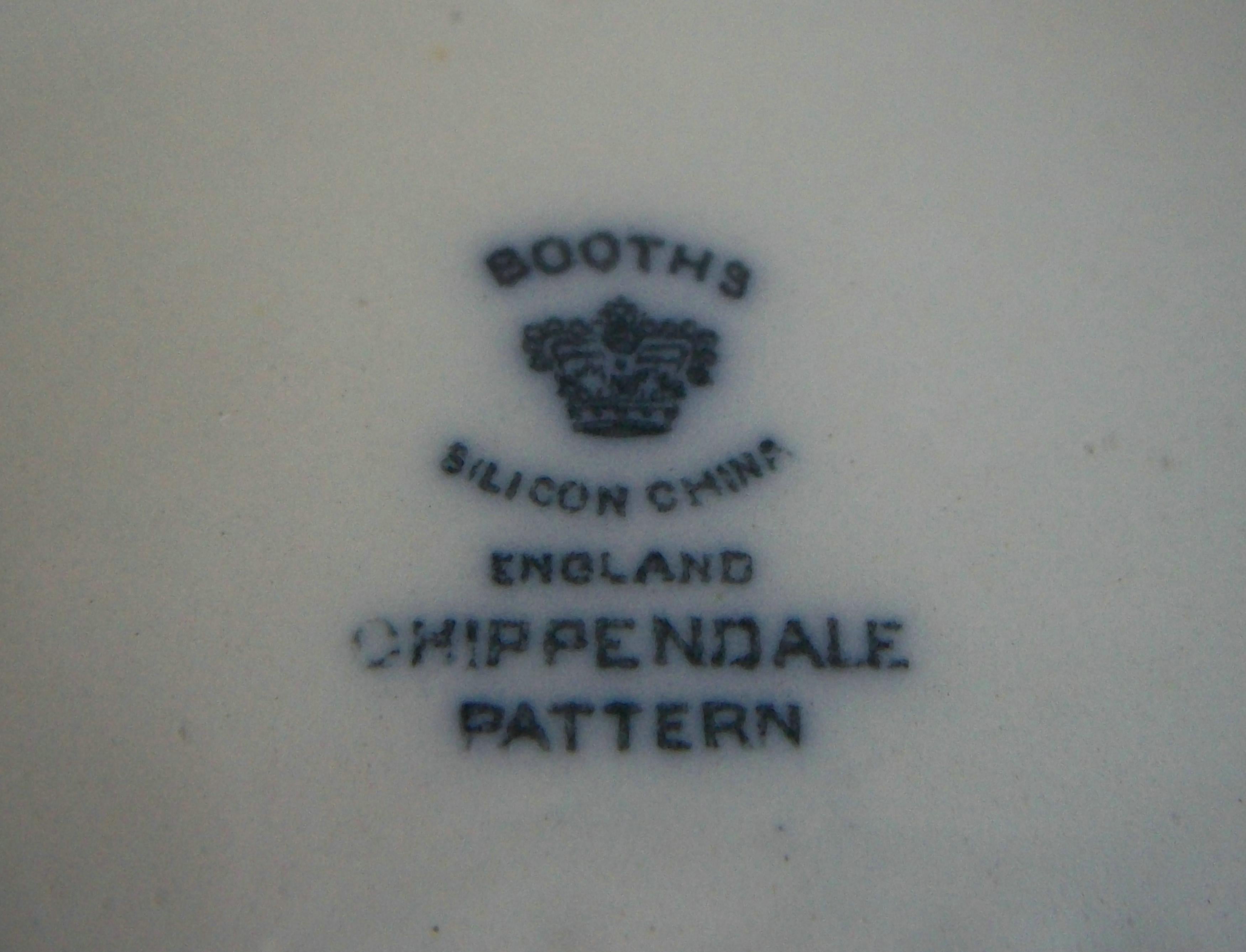 BOOTHS - Modello Chippendale - Antico piatto da portata blu - K.K. - C. 1906 in vendita 4
