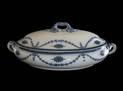 BOOTHS - Chippendale Pattern - Antique Flow Blue Serving Dish - U.K. - C. 1906