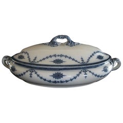 BOOTHS - Chippendale Pattern - Antique Flow Blue Serving Dish - U.K. - C. 1906