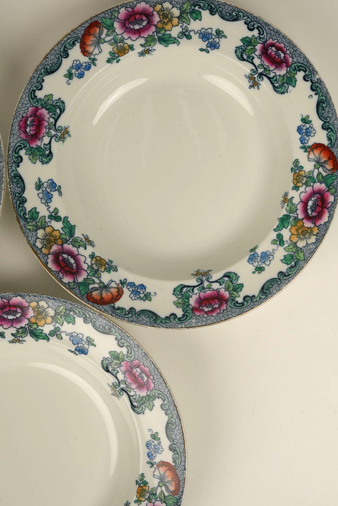 Booths 'Nankin' Floral Bowls – Whieldon Ware  Set of 3 For Sale 3