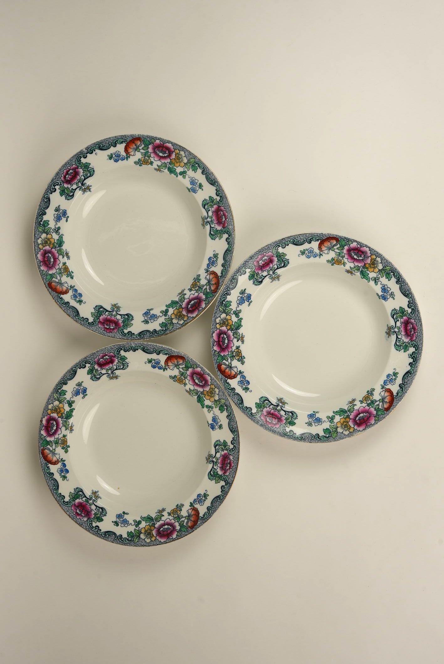19th Century Booths 'Nankin' Floral Bowls – Whieldon Ware  Set of 3 For Sale