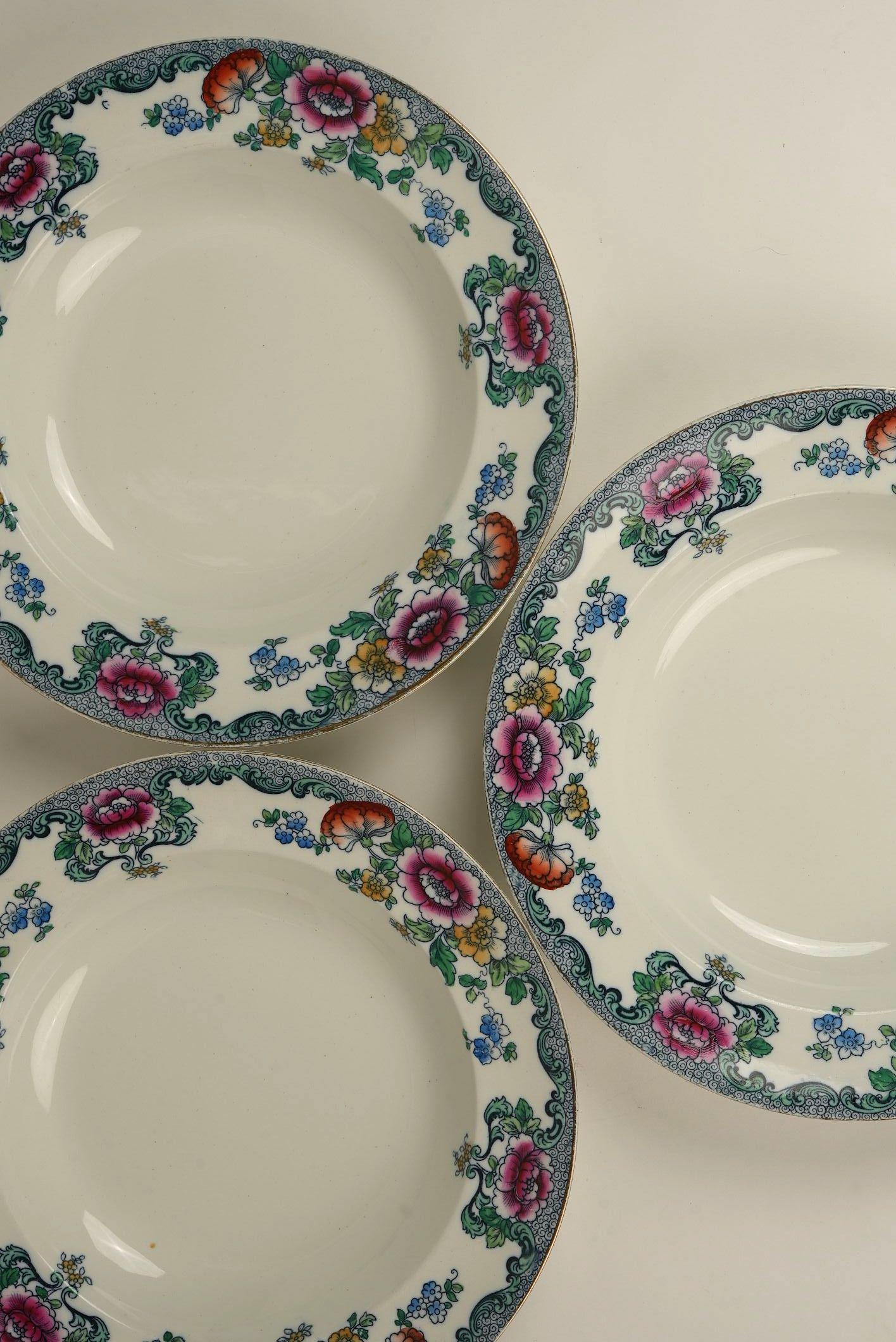 Booths 'Nankin' Floral Bowls – Whieldon Ware  Set of 3 For Sale 1