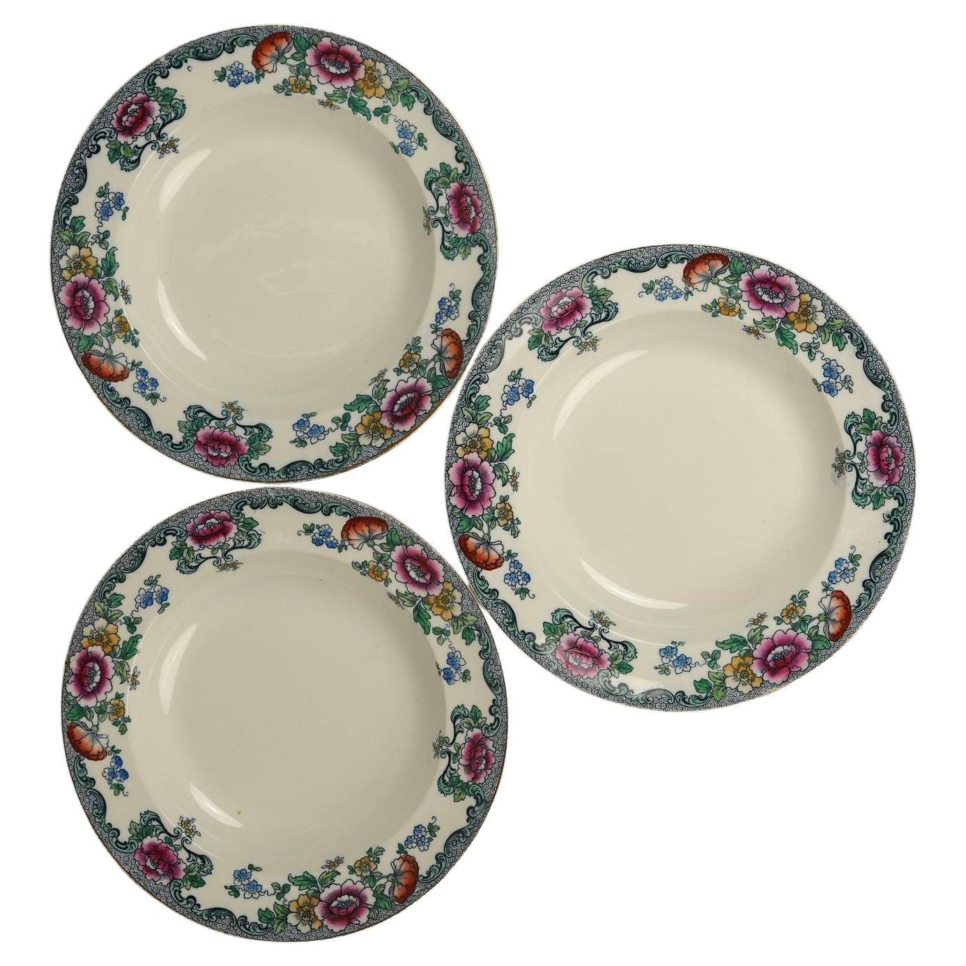 Booths 'Nankin' Floral Bowls – Whieldon Ware  Set of 3 For Sale