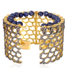 Blue Sapphire Diamond Bora Bora Statement Cuff