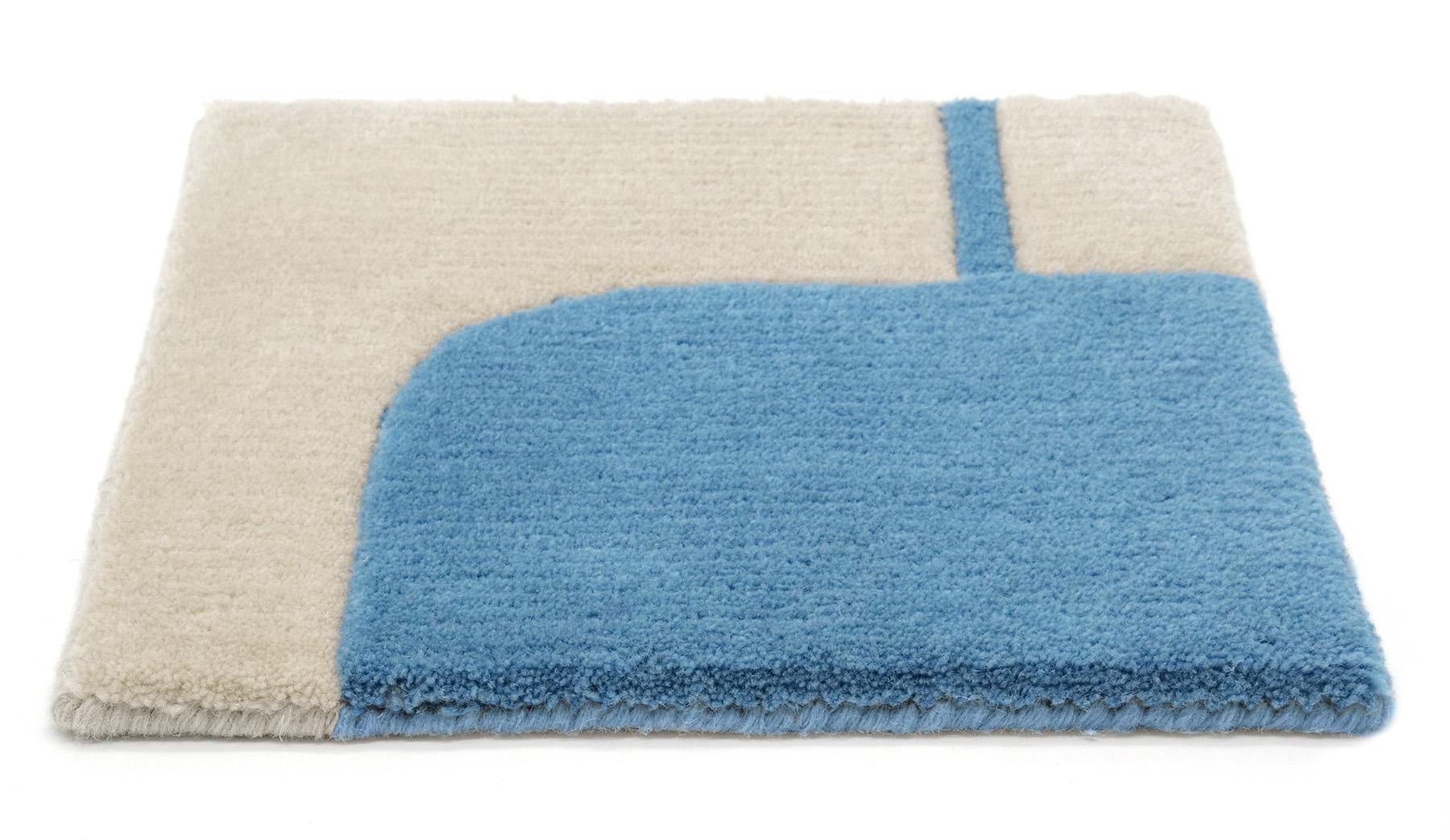 Rug Contemporary Hand-Knotted Wool Coastal Bora Bora Heat For Sale 2