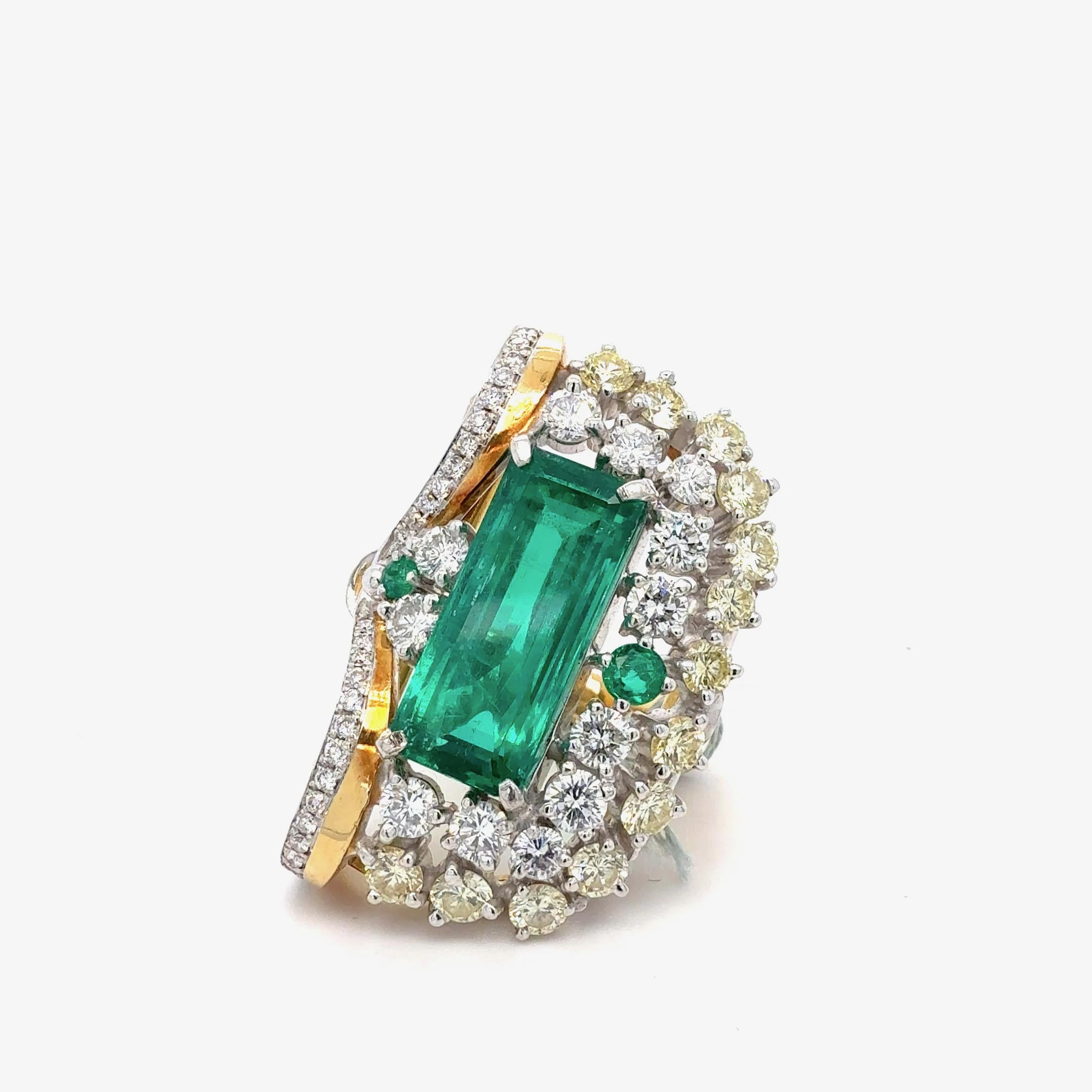 Bora & Co Bague émeraude colombienne et diamant de 8,23ct (certifiée GRS/GIA) Excellent état - En vente à New York, NY