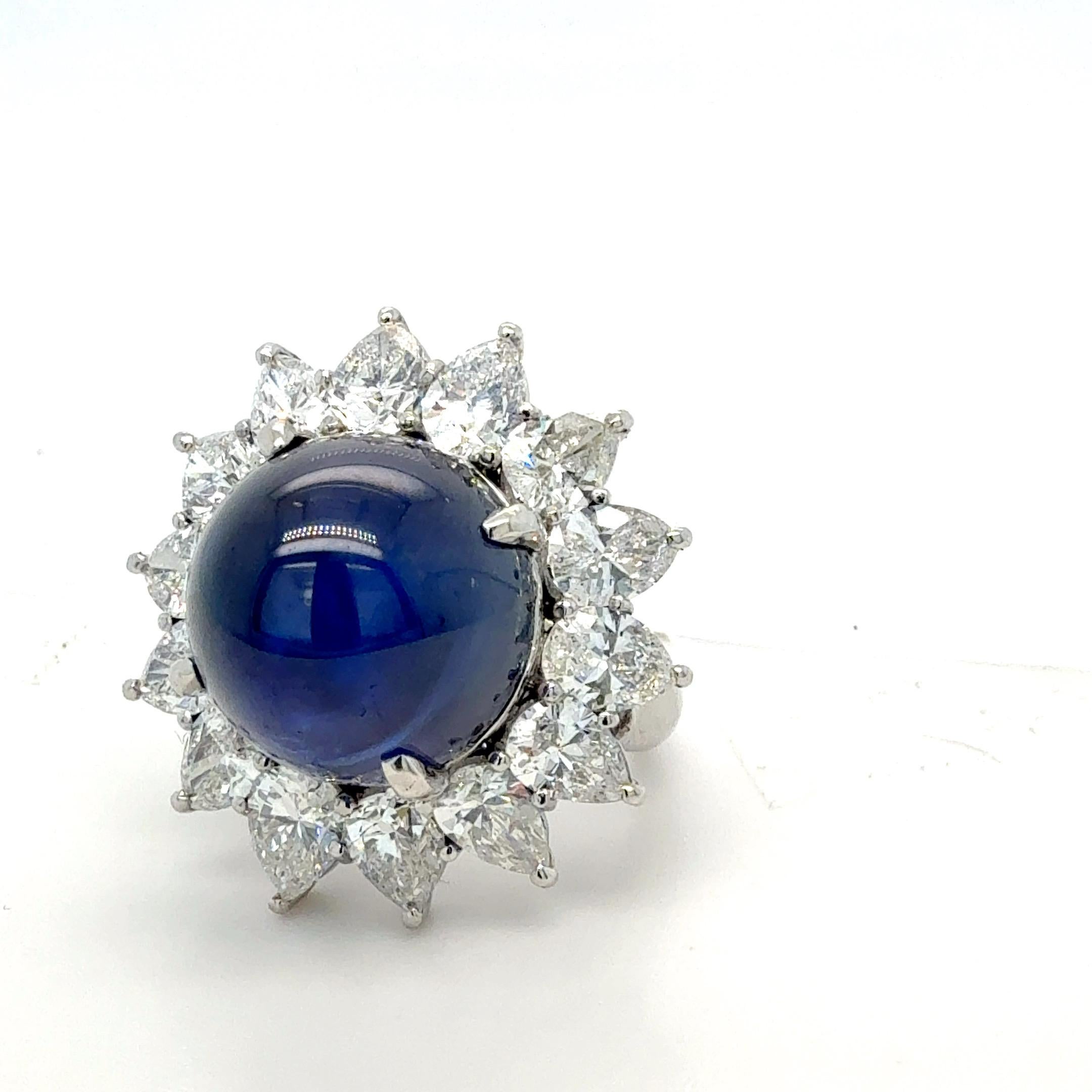 Bora & Co Anillo de platino con zafiro estrella y diamantes certificado AGL de 20,20 ct en Nuevo estado para la venta en New York, NY