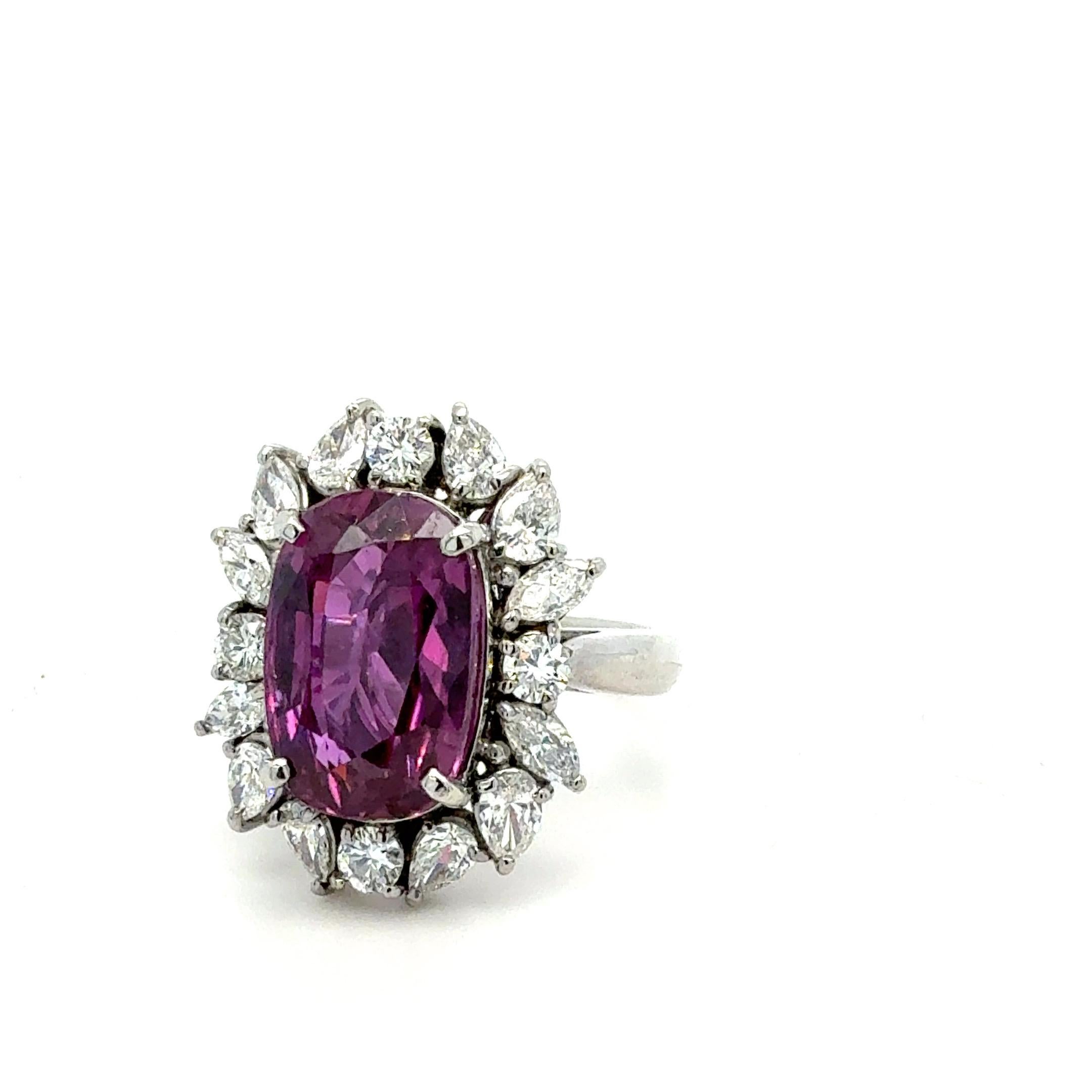 Bora & Co Anello in platino con zaffiro rosa e diamante certificato CGL 7,03 In condizioni Nuovo in vendita a New York, NY