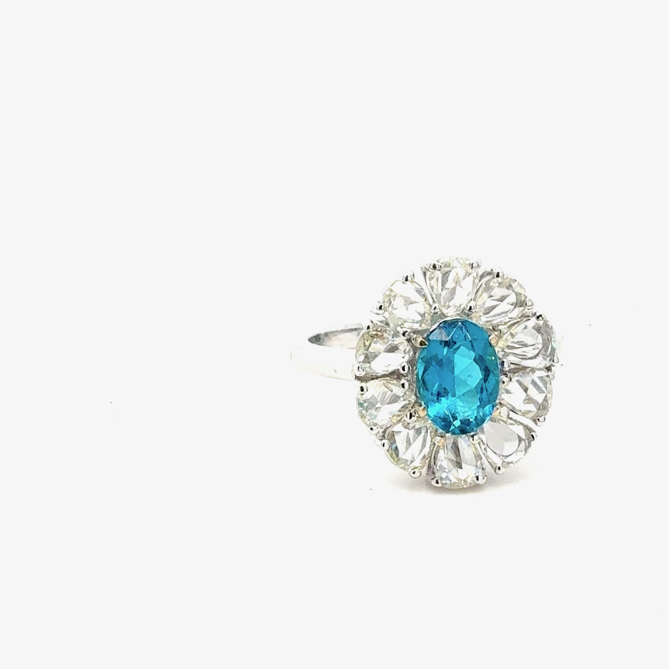 Bora & Co GIA zertifiziert 1,00ct brasilianischen Paraiba Turmalin & Diamant-Ring (Ovalschliff) im Angebot