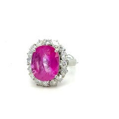 Bora & Co Bague en platine certifiée GIA 10.10ct Pink Sapphire & Diamond