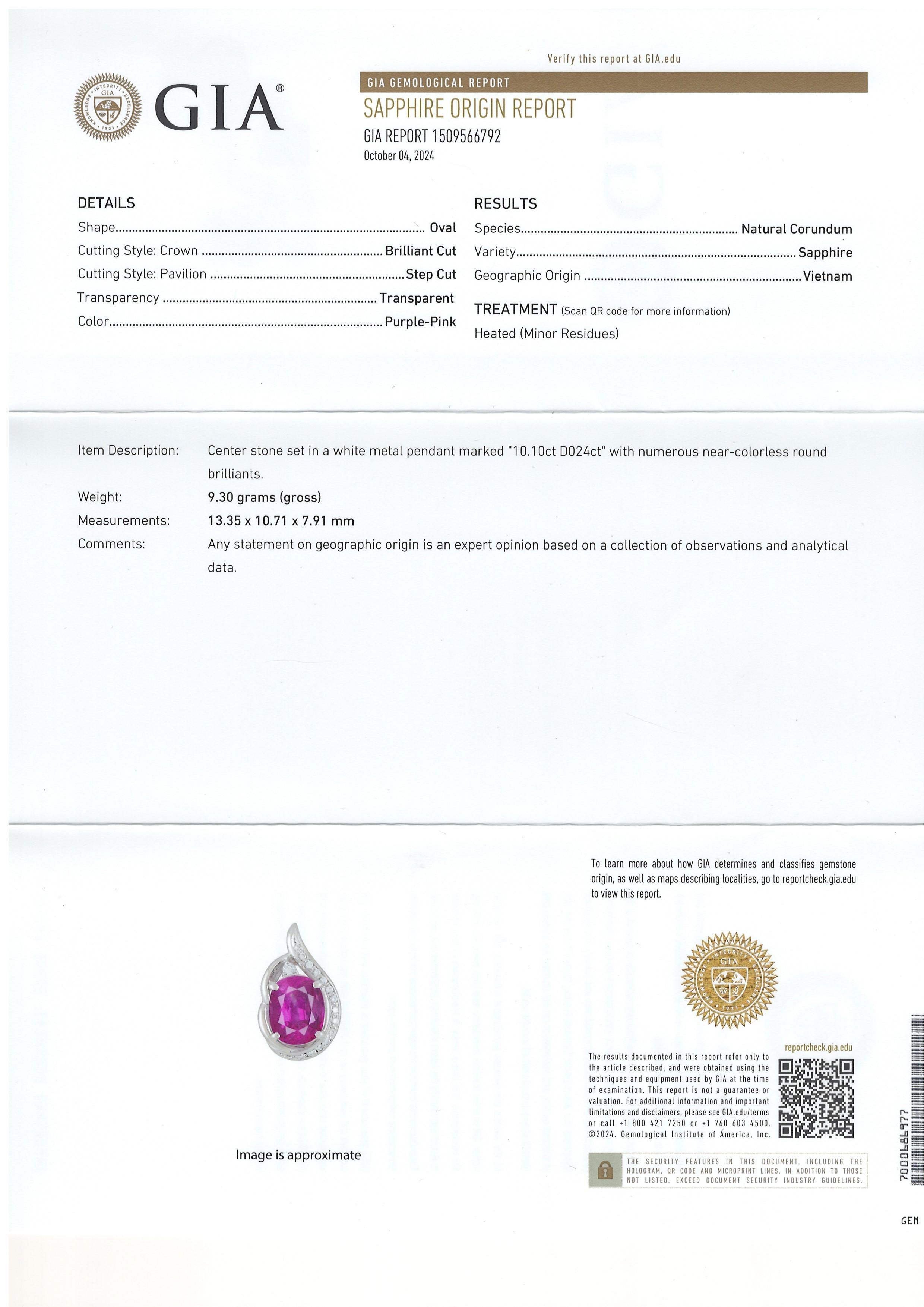 Bora & Co Bague en platine certifiée GIA 10.10ct Pink Sapphire & Diamond en vente 1