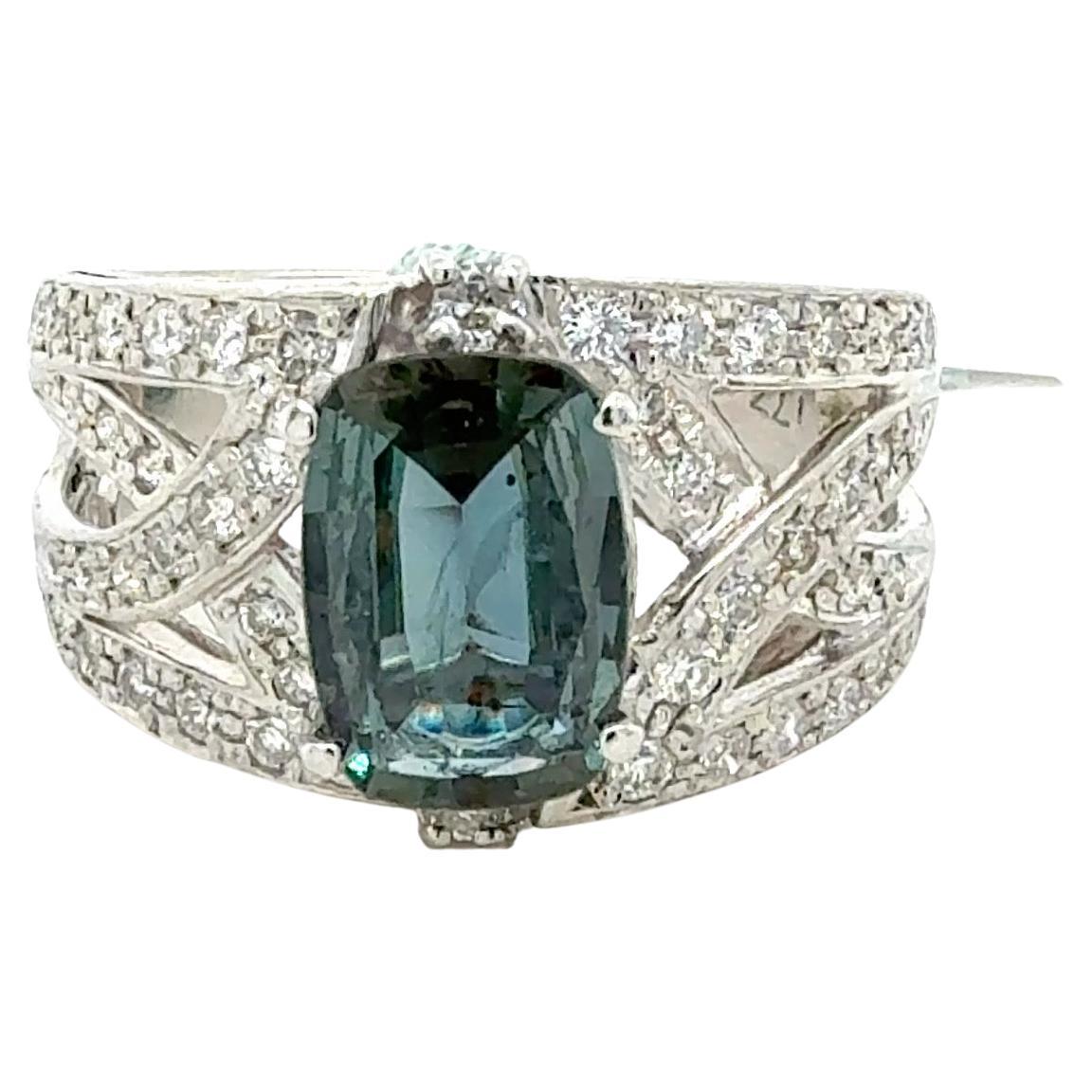 Bora 
Co GIA zertifiziert 1,77ct brasilianischen Alexandrit und Diamant-Platin-Ring im Angebot