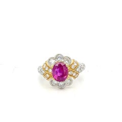 Bora & Co GIA Certified 2.06ct Ruby and Diamond Two-Tone 18K Gold Ring