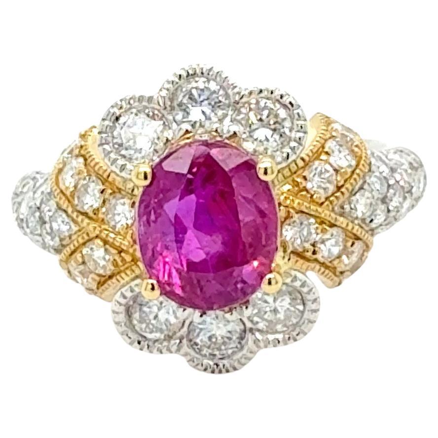 Bora
Co GIA Certified 2.06ct Ruby and Diamond Two-Tone 18K Golding Co.