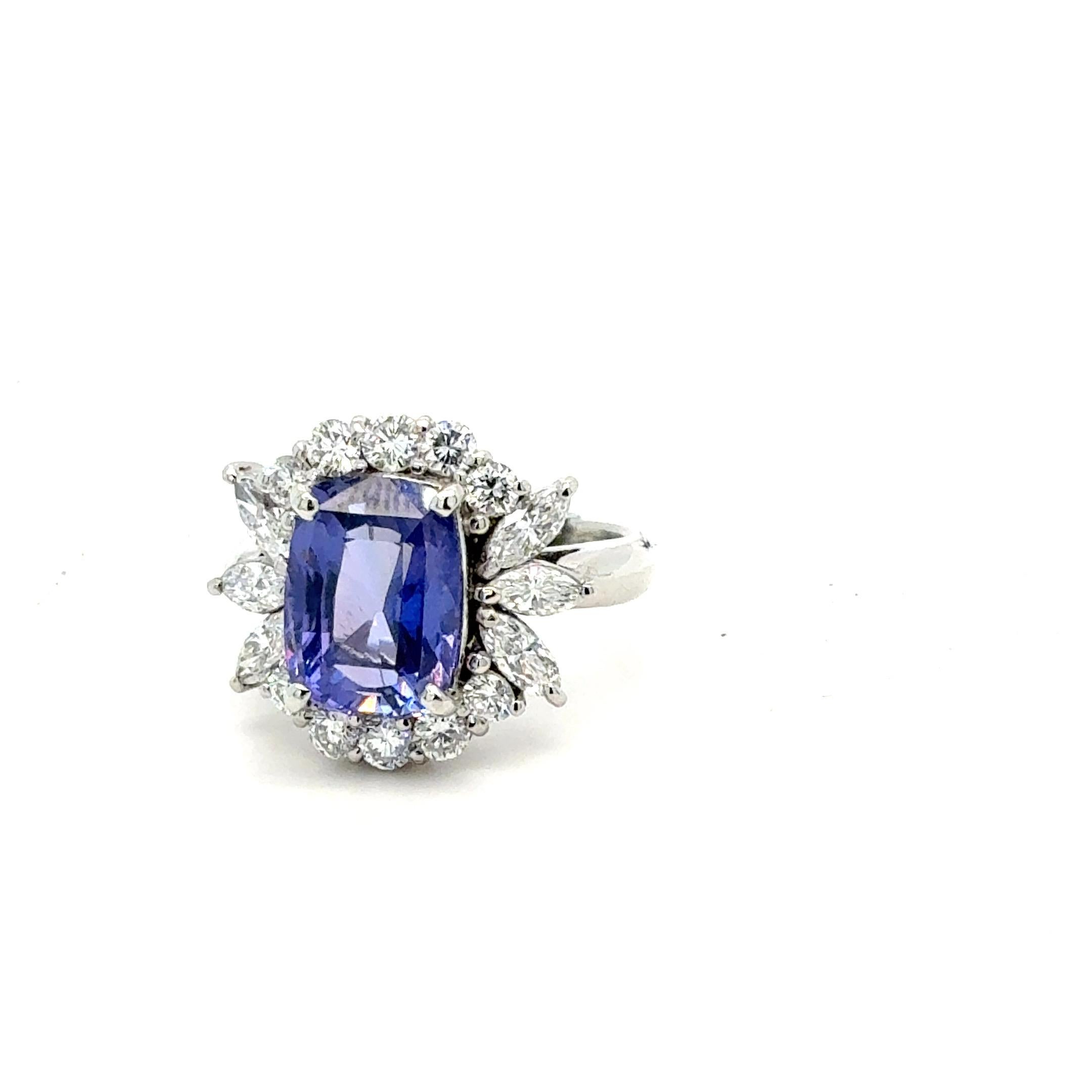 Anello con zaffiro viola e diamante naturale certificato GIA da 3,91 carati di Bora & Co In condizioni Nuovo in vendita a New York, NY