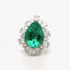 Bora & Co Anello con smeraldo colombiano e diamanti naturali certificato GRS da 10,37 carati