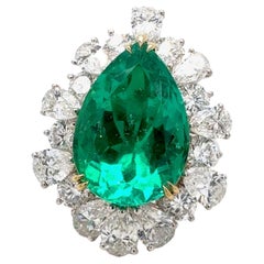 Bora & Co GRS Certified 10.37ct Colombian Emerald & Natural Diamond Ring