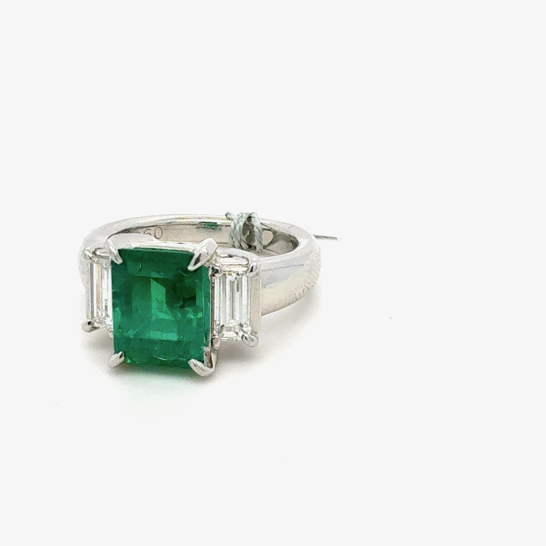 Bora & Co Bague en platine avec émeraude colombienne et diamant certifiés GRS de 2,28ct Bon état - En vente à New York, NY