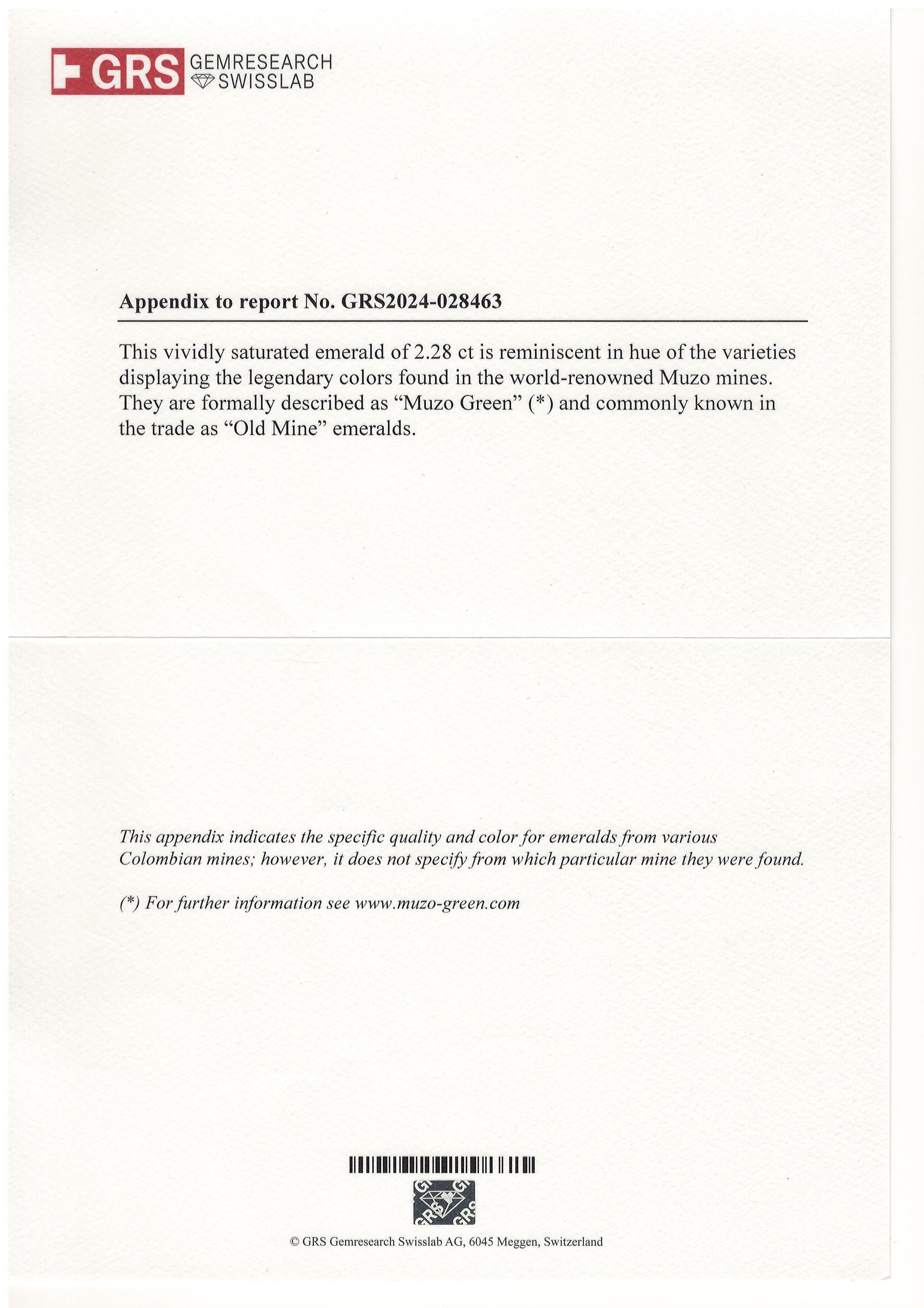 Bora & Co Bague en platine avec émeraude colombienne et diamant certifiés GRS de 2,28ct en vente 1