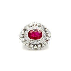Bora & Co GRS Certified 3.20ct Burma Ruby & Natural Diamond Ring