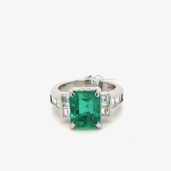 Bora & Co GRS Certified 3.60ct Colombian Emerald & Diamond Ring