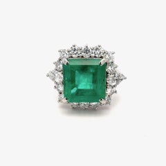 Bora & Co GRS Certified 7.12ct Columbian Emerald & Diamond Ring