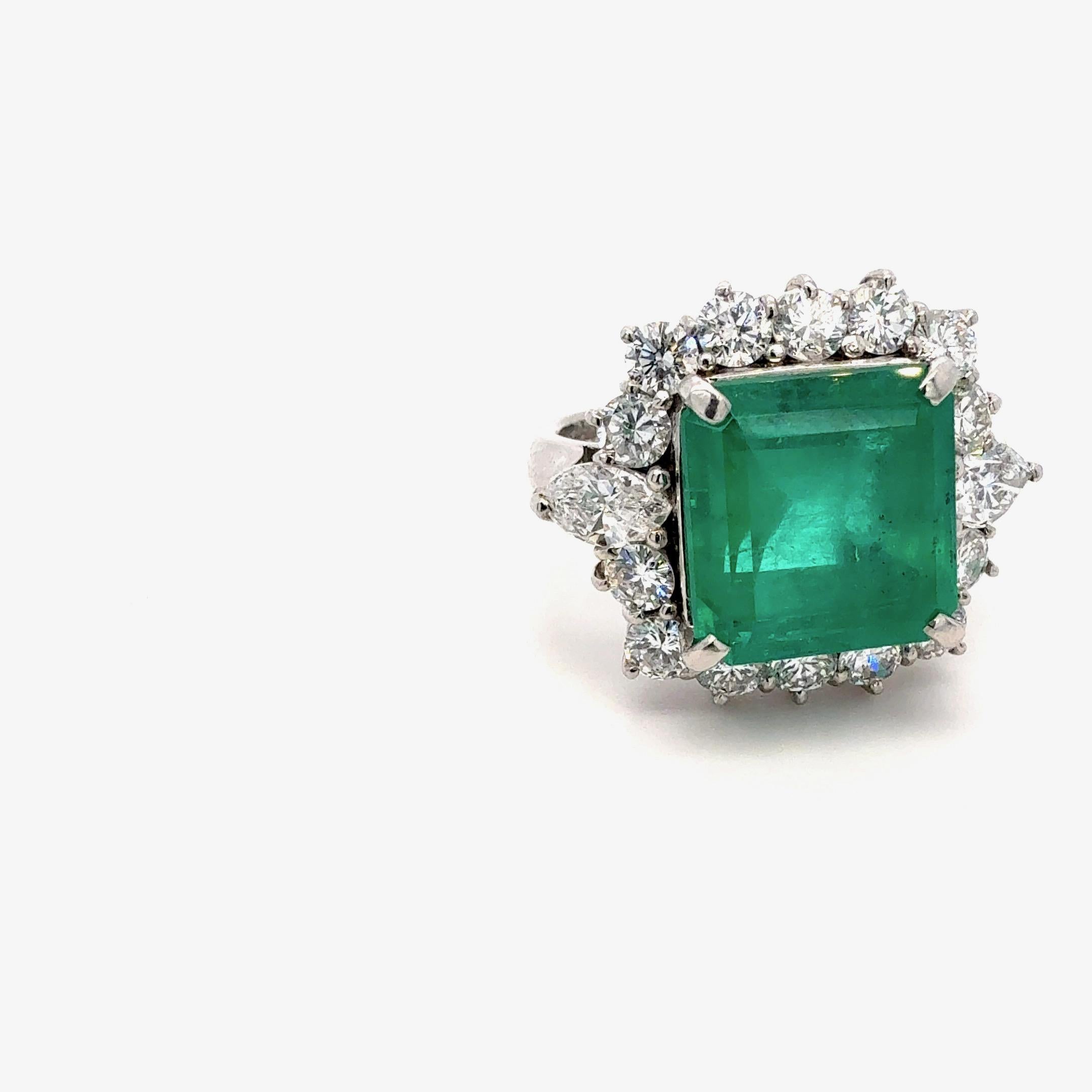 Taille octogone Bora & Co Bague certifiée GRS 7,12ct émeraude colombienne et diamant en vente