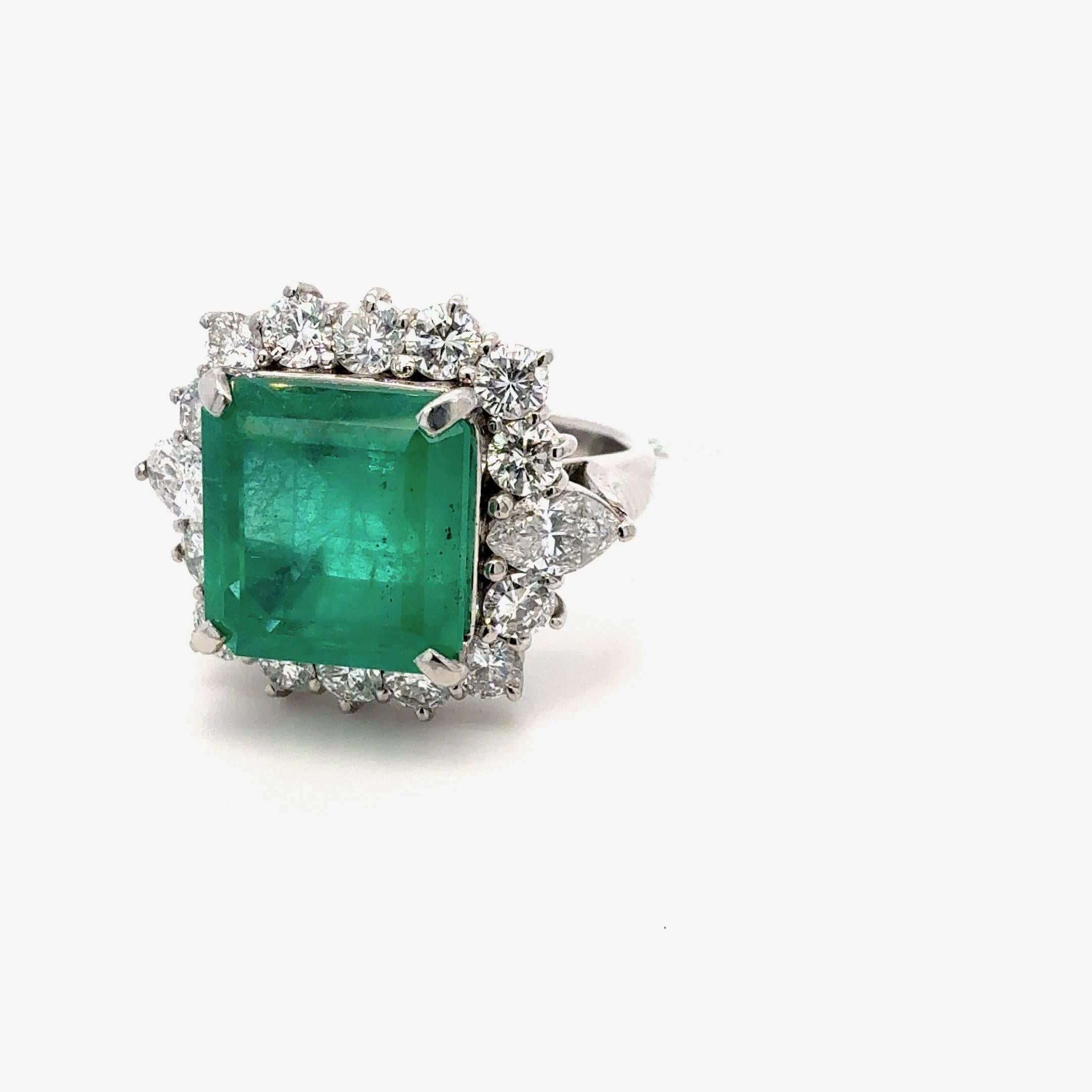 Bora & Co Bague certifiée GRS 7,12ct émeraude colombienne et diamant Excellent état - En vente à New York, NY