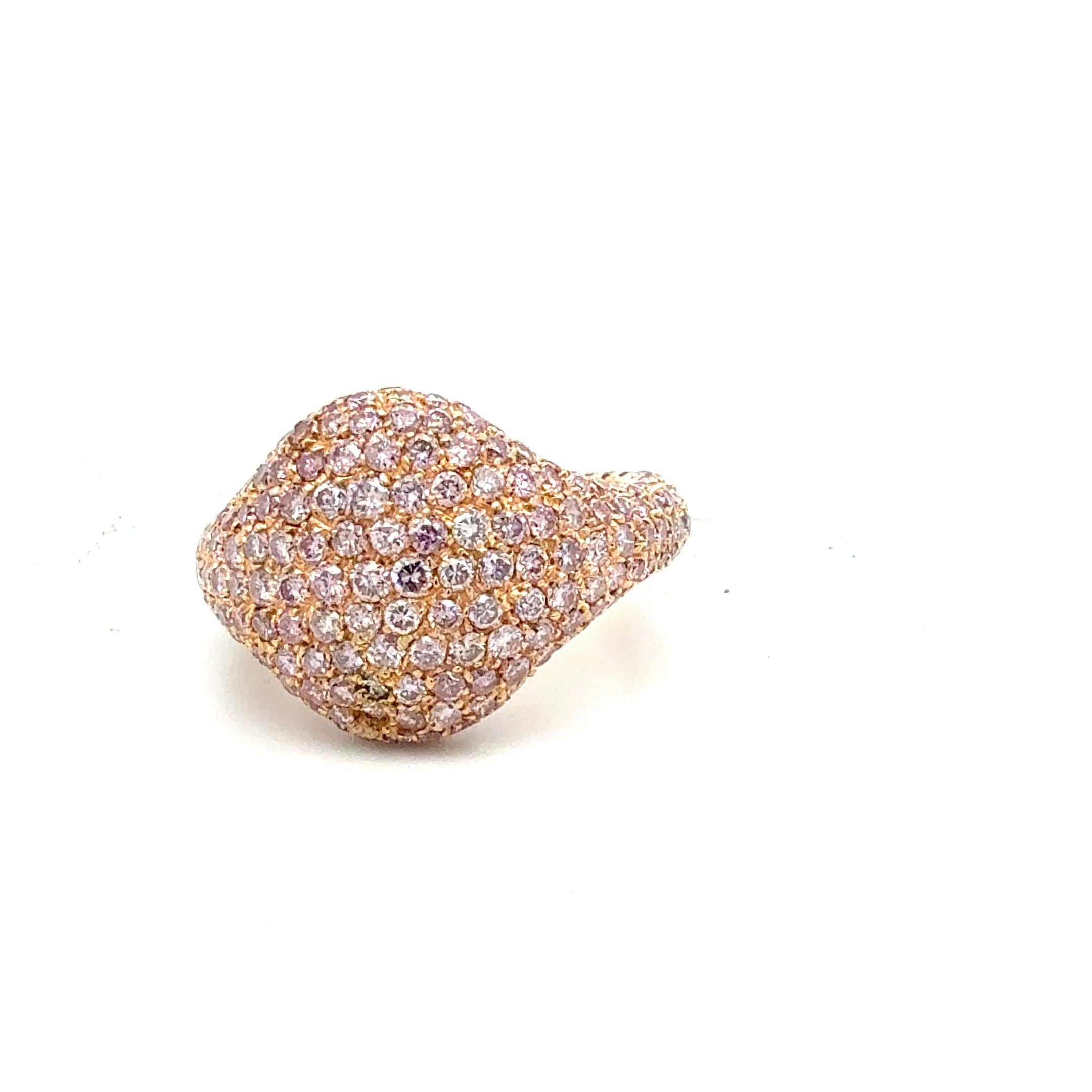 Bora & Co Natürlicher Pink Diamond Ring & 18K Gelbgold Ring im Zustand „Hervorragend“ im Angebot in New York, NY