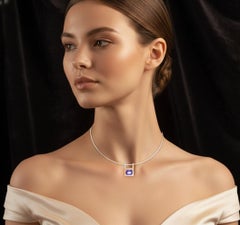 SigridB. Pendant "Bora" HS SI Brilliants Purple Amethyst 18k White Gold