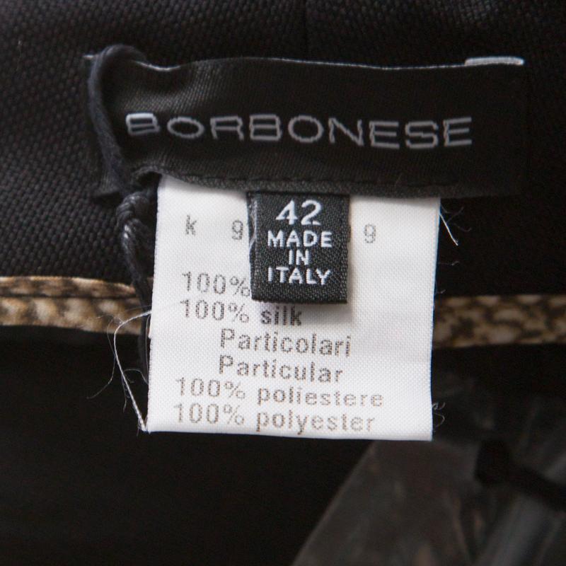 Borbonese Black Satin Paneled Straight Fit Trousers M For Sale 1