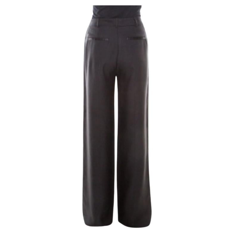 Borbonese Black Satin Pansed Straight Fit Trousers M