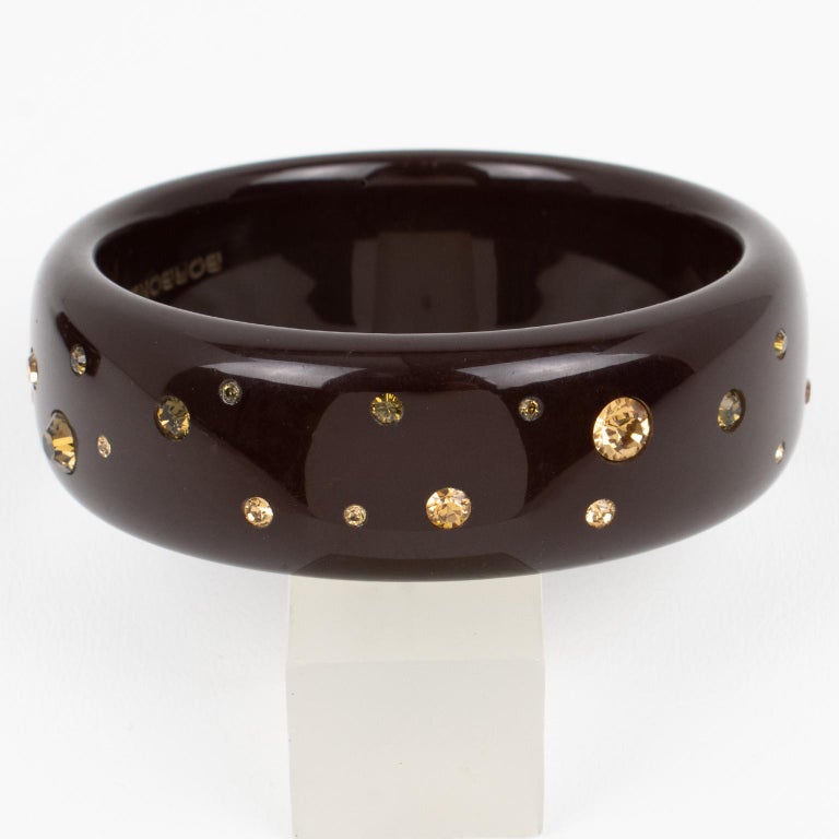 Bracciale Bangle in resina marrone cacao di Borbonese Italia con